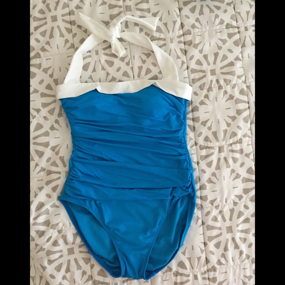 Ralph Lauren Bright Blue One-Piece Swimsuit NWOT